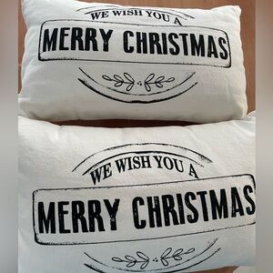 Merry Christmas Decorative Pillow Set - Black and White